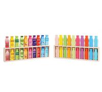 LLTCMYGS Montessori Wooden Beverage Bottle Sorting Toy, 2-4 Player Bottle Flip Game for Kids And Adults