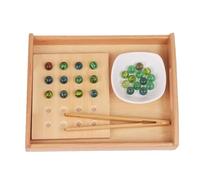 LLTCMYGS Montessori Wooden Board Bead Picking Daily Life Teaching Aid, Kids's Fine Motor Training,Model B