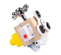 LLTCMYGS Montessori Wooden Busy Cube, 6-In-1 Multifunctional Fidget Activity Cube for Toddlers,Model A