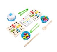 LLTCMYGS Montessori Wooden Clip Beads Battle Game, Color Matching & Concentration Training Toy