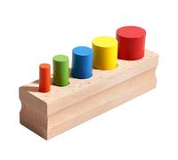 LLTCMYGS Montessori Wooden Colored Socket Cylindrical Toys, Early Sensory Development Materials for Kids