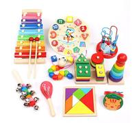 LLTCMYGS Montessori Wooden Instrument Set, Orff Music Enlightenment for Auditory Development