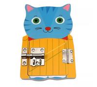 LLTCMYGS Montessori Wooden Kids's Lock-Picking Playset, Hand-Eye Coordination Development Toy,Cat