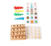 LLTCMYGS Montessori Wooden Knobbed Cylinder Socket, Toddler Matching & Sorting Educational Toy,Model B