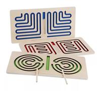 LLTCMYGS Montessori Wooden Labyrinth Maze Board Toy, Left Right Brain Training Fine Motor Skill Development Toy for Kids