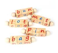 LLTCMYGS Montessori Wooden Letter Rotating Building Blocks Language Teaching AIDS, Reading And Spelling Toys