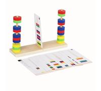 LLTCMYGS Montessori Wooden Magnetic Match Rings Toy, Early Development of Kids's Thinking Ability