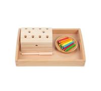 LLTCMYGS Montessori Wooden Magnetic Worm Game Set, Pre-School Fine Motor Skill Development Toy
