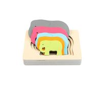 LLTCMYGS Montessori Wooden Multi-Layer Animal Puzzle Teaching AIDS, Early Education Toy Panels,elephant