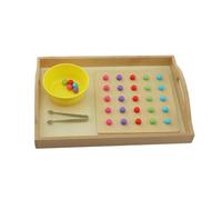 LLTCMYGS Montessori Wooden Peg Board Beads Game, Teaching Aid for Hand-Eye Coordinated Development