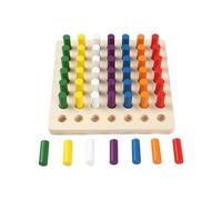 LLTCMYGS Montessori Wooden Peg Board, Shape Sorting & Stacking Toy, STEM Toy for Fine Motor Skills