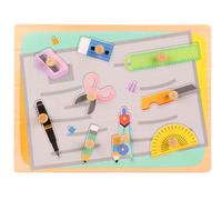LLTCMYGS Montessori Wooden Peg Puzzle, Zoo Animal Shape Matching Board with Large Knobs,Model B