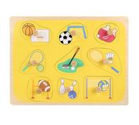 LLTCMYGS Montessori Wooden Peg Puzzle, Zoo Animal Shape Matching Board with Large Knobs,Model H