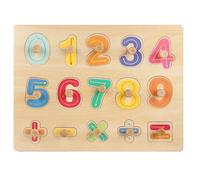 LLTCMYGS Montessori Wooden Peg Puzzle, Zoo Animal Shape Matching Board with Large Knobs,Model I