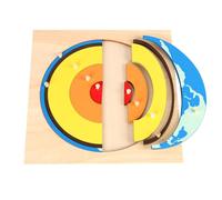 LLTCMYGS Montessori Wooden Peg Puzzles, Educational Learning Toys, Fine Motor Skill Development,earth