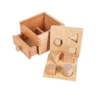 LLTCMYGS Montessori Wooden Shape Sorting Box, Geometric Matching Sensory Toy, Early Learning Educational