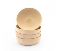 LLTCMYGS Montessori Wooden Small Dish Set, Mini Unfinished Bowl Set for DIY Crafts (4 Pieces)
