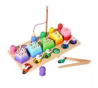 LLTCMYGS Montessori Wooden Stacking Pillar Toy, Shape Sorter Stacking Games, Fishing Games