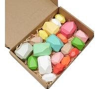 LLTCMYGS Montessori Wooden Stacking Stone Building Blocks Toys, Color Recognition Balance Teaching AIDS