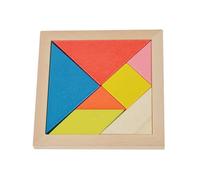 LLTCMYGS Montessori Wooden Tangram Puzzle, Colorful 7-Piece Geometric Puzzle, Educational Brain Teaser Toy