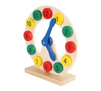 LLTCMYGS Montessori Wooden Teaching Clock, Colorful Number Time Learning Toy for Toddlers