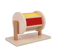 LLTCMYGS Montessori Wooden Textile Drum Toy, Spinning Sensory Development Tool for Infants