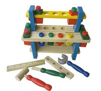 LLTCMYGS Montessori Wooden Tool Bench Set, Kids Construction Toy with Screws & Tools, Fine Motor Skill Builder