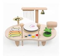 LLTCMYGS Montessori Wooden Wind Chime Multi-Functional Music Stage Toy, for Babies' Music Enlightenment