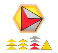 LLTCMYGS Sensory Triangle Teaching Aid Jigsaw Board, Montessori Geometry Recognition