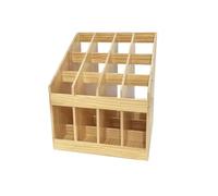 LLTCMYGS Wooden 12-Compartment Kids's Work Carpet Storage Rack, Montessori Daily Life Teaching Aid