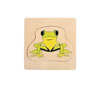 LLTCMYGS Wooden Frog Multi-Layer Puzzle Board Toy, Teaching Aid for The Growth Process of Montessori Frogs