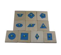 LLTCMYGS Wooden Geometric Panels, Montessori Wood Geometric Insets Set (10 Pieces)