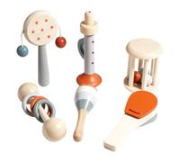 LLTCMYGS Wooden Montessori Musical Instruments Toys, 6-Piece Orff Baby Rattle & Percussion Toys