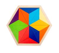LLTCMYGS Wooden Rainbow Puzzle Set, Montessori Shape & Color Sorting Toys, Geometric Puzzle Boards for Early Learning,Model C