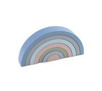 LLTCMYGS Wooden Rainbow Stacking Blocks, Montessori Semi-Circular Building Blocks, Open-Ended Educational Puzzle Toy,Model C