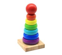 LLTCMYGS Wooden Rainbow Stacking Tower Toy, Montessori Early Educational Toy for Babies & Toddlers,Model A