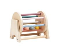 LLTCMYGS Wooden Rolling Drum Montessori Toy, Colorful Roller Wheel, Early Educational Sensory Toy