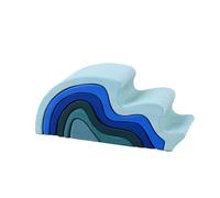 LLTCMYGS Wooden Wave Building Block Toys, Montessori Inlaid Stacking Building Block Educational Toys