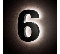 LLtronation 5 Inch Backlit House Numbers for Outside, Stainless Steel, LED Illuminated Home Address Number, Modern Lighted Address Signs for Houses, Restaurant, Waterproof