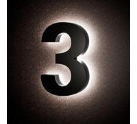 LLtronation 5 Inch Backlit House Numbers for Outside, Stainless Steel, LED Illuminated Home Address Number, Modern Lighted Address Signs for Houses, Restaurant, Waterproof