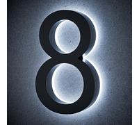 LLtronation 9 Inch Backlit House Numbers for Outside, Stainless Steel, LED Illuminated Home Address Number, Modern Lighted Address Signs for Houses, Restaurant, Waterproof