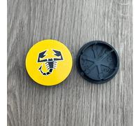 LLTSNT 4 Pcs Hub Centre Caps for FIAT Abarth 50mm, Wheel Centre Caps Wheel Hub Covers Hub Center Badge Hub Caps Logo Covers Car Accessories,Yellow