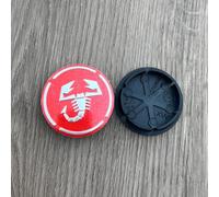 LLTSNT 4 Pcs Hub Centre Caps for FIAT Abarth 50mm, Wheel Centre Caps Wheel Hub Covers Hub Center Badge Hub Caps Logo Covers Car Accessories,Red