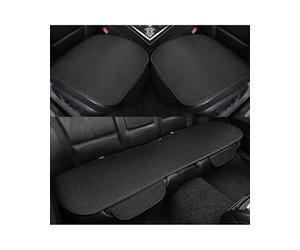 LLTSNT Breathable & Anti-Slip Cotton Car Seat Covers for Ford Kuga 2017 2018 2019 2020,Breathable and Refreshing Ice Silk Car Seat Cover for Summer Heat,Black