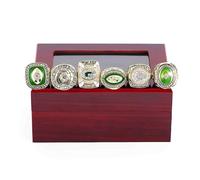 LLUCH Green Bay Packers Championship Rings Sets Rugby Champion Ring w/Display Box Super Bowl Souvenir Collectibles Unique Gifts for Cowboy Mens Fathers