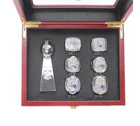 LLUCH Patriots Championship Ring w/Fantasy Trophy Set Super Bowl Champion Rings Collectibles New England Souvenir Rugby Gifts for Mens Women Dad