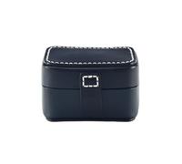 lluofeng Decorative Modern Minimalist Genuine Leather Storage Box, Desktop Portable Vegetable - tanned Leather Organizer for Earphone Wires and Keys(Blue)