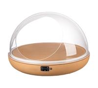 lluofeng Orthopedic Dog Space - Capsule Pet Nest with Ambient Light & Music | Four - Season Cooling & Heating Adjustable | Waterproof & Scratch - Resistant Leather Version(Brown)