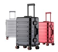 lluoqian Lightweight Full Aluminum-Magnesium Alloy High-End Luggage, Spinner Wheel TSA Password Travel Suitcase (20/24/29 Inches, Unisex)(White,29 inches)