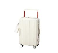 lluoqian Lightweight Wide Handle Shockproof Aluminum Frame Luggage: ABS+PC 20-28Inch 56-75L Waterproof Anti-Theft Travel Case(White,28 inches)